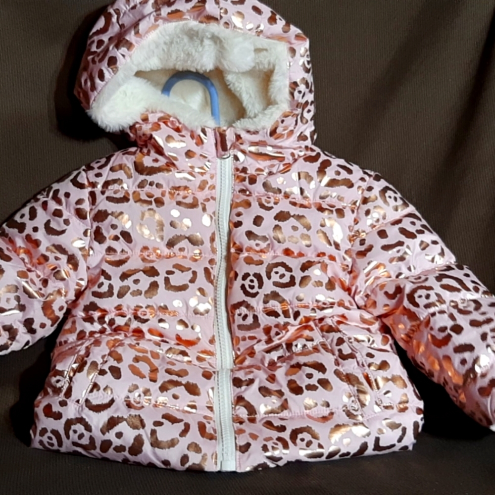 Baby's puffer in pretty in pinkcheetah